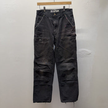 Carhartt Faded Distressed Black Double Knee Pants