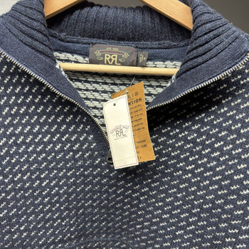 RRL Half Zip Wool Jacquard Knit Sweater Sample