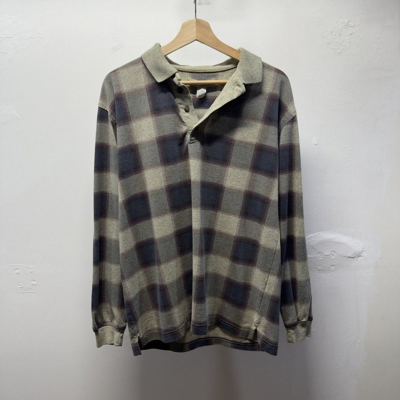 1990s Faded Brushed Plaid Shirt