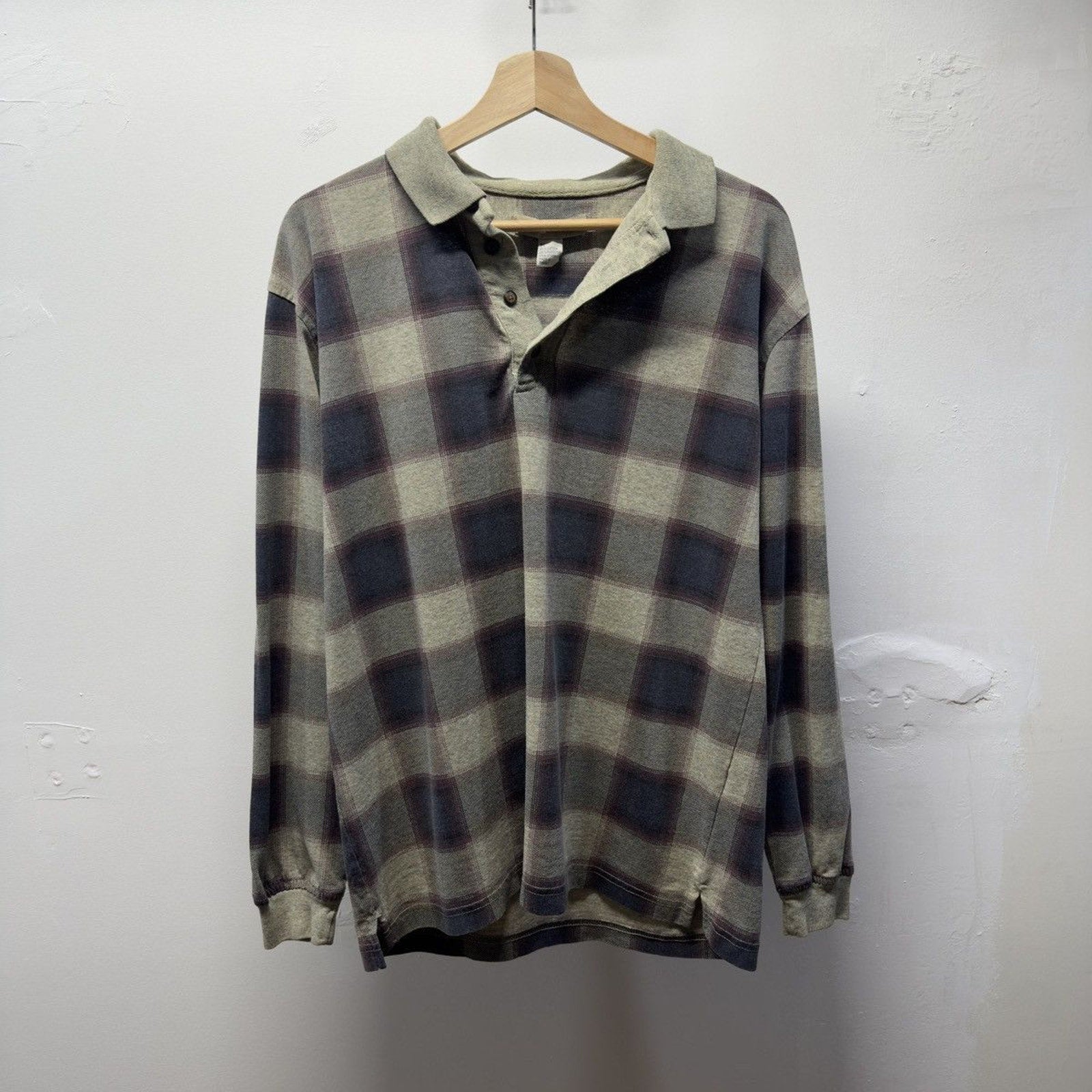 1990s Faded Brushed Plaid Shirt