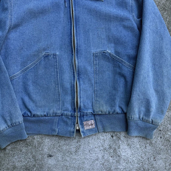 1990S WALLS THERMAL LINED RAGLAN CUT HOODED DENIM ZIP UP JACKET