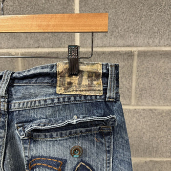 2000s Y2K Baggy Embroidered Faded Jeans