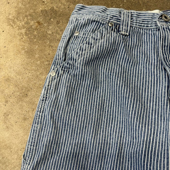 2000s GAP CONTRACTOR PINSTRIPE BAGGY WIDE LEG DENIM JEANS