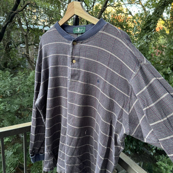1990s Thrashed Faded Distressed Henley Shirt