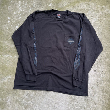 2000S HARLEY DAVIDSON FADED FLAME LONGSLEEVE TEE