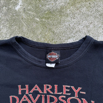 2000s HARLEY DAVIDSON FADED FLAME LOGO THERMAL LONGSLEEVE