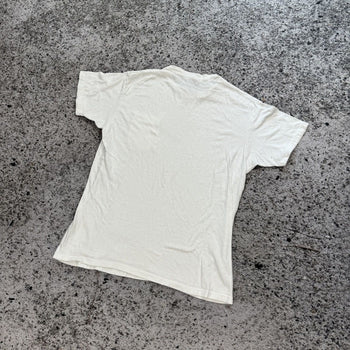 1970年代風の薄紙シングルステッチポケットTシャツ