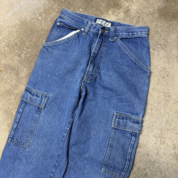 2000s FUSE BAGGY WIDE LEG DENIM CARGO POCKET SKATER JEANS