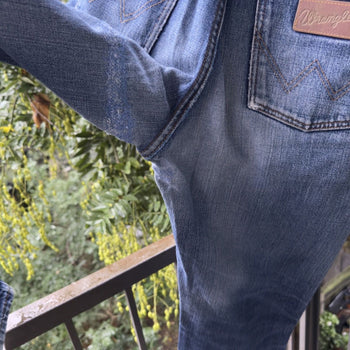 1980s Faded Distressed Wrangler Work Jeans