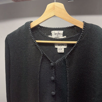 1980s Women's Saks Fifth Ave Laura Yang Knit Cardigan Twinset Sweater