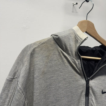 Vintage 2000s Nike Reversible Black Nylon Cotton Windbreaker Jacket