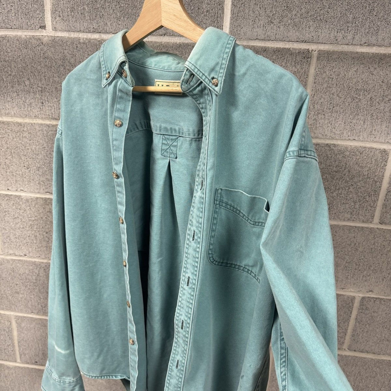 1990s LL Bean Thrashed Faded Distressed Work Shirt
