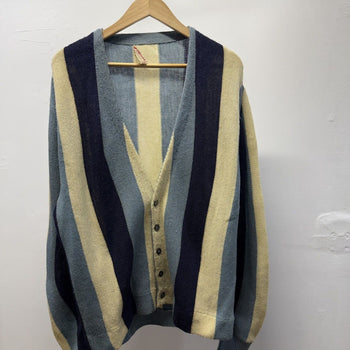 Vintage 1960s McGregor Striped Acrylic Cardigan Sweater