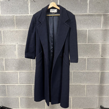 1960s Billi Navy Blue Wool Overcoat Peacoat Jacket