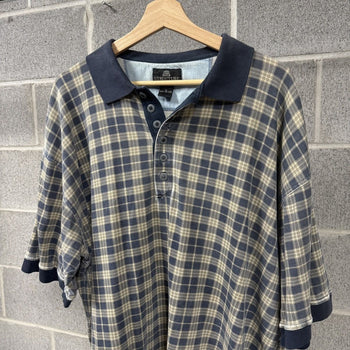 1990s Faded Thrashed Plaid Collar Grunge Shirt