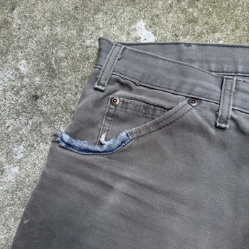 2000s DICKIES THRASHED REPAIRED FADED CANVAS WORK PANTS