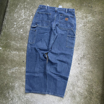 2000S CARHARTT BAGGY FADED DENIM DOUBLE KNEE JEANS