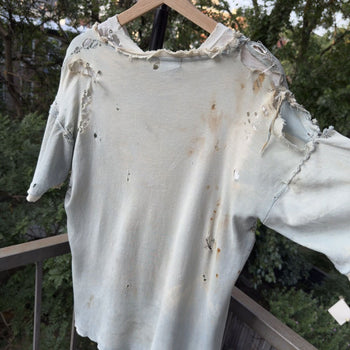 1940s Thrashed Faded Distressed Safety Pin Double Pocket Tee