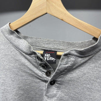 1990s No Fear Faded Henley Longsleeve Shirt