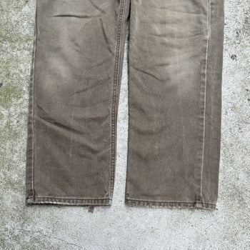 1990s CARHARTT FADED THRASHED GREEN DENIM JEANS