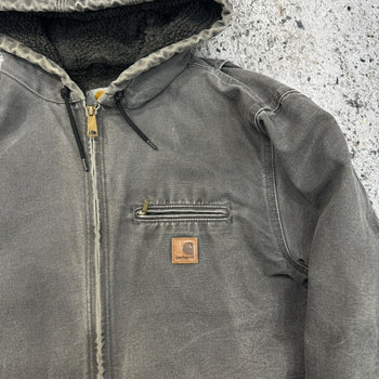 CARHARTT THRASHED FADED LINED HOODED JACKET