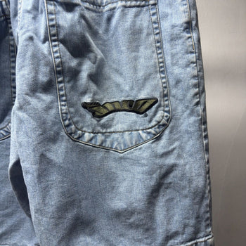 1990s Jnco Embroidered Faded Denim Shorts Jorts Skater