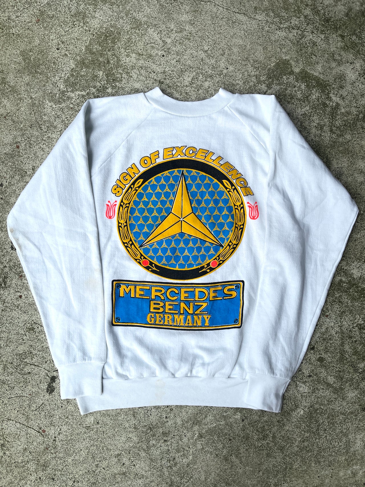 1980s MERCEDES BENZ GERMANY SIGN OF EXCELLENCE SWEATSHIRT