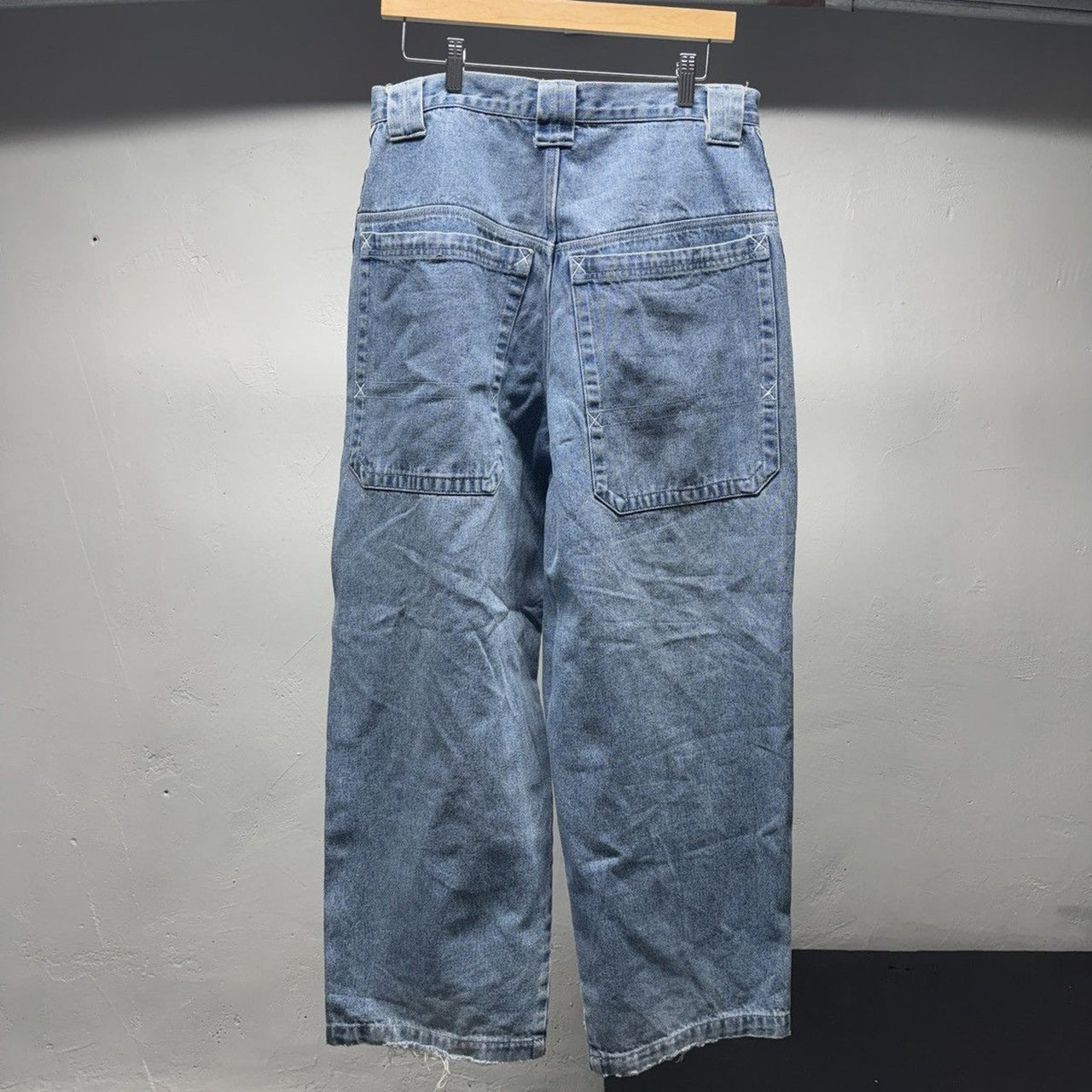 1990s Y2K Baggy Wide Leg Striped Denim Jeans