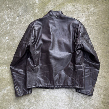 1970S GENUINE LEATHER CAFE RACER JACKET BROWN