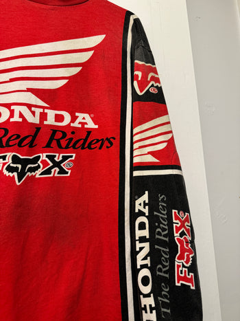 1990s FADED HONDA FOX RACING THE RED RIDERS LONGSLEEVE TEE