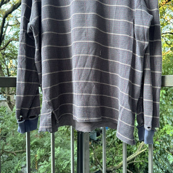 1990s Thrashed Faded Distressed Henley Shirt