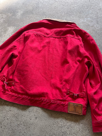 1980s POLO RALPH LAUREN RED DENIM TYPE 2 TRUCKER JACKET