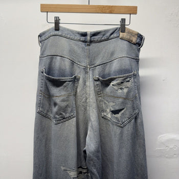 Balenciaga Winter 2021 Tromp L'oeil Denim Sweatpants Demna
