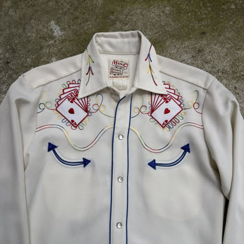 1970s H BAR C ROYAL FLUSH PEARL SNAP WESTERN SHIRT