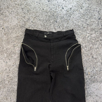 Pantalones de bondage con cremallera de rayón y viscosa Moleskine de Ambivalence Online
