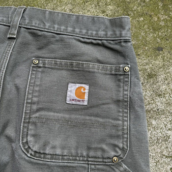 2000s CARHARTT THRASHED FADED GREEN DOUBLE KNEE PANTS