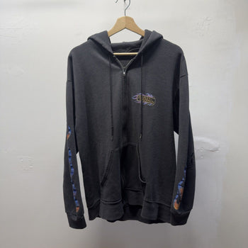 Vintage 2000s Harley Davidson Faded Distressed Flame Zip Hoodie