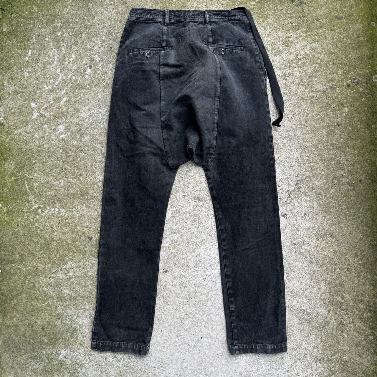 Pantalones con entrepierna triple negra y efecto limusina Rick Owens DRKSHDW otoño/invierno 2011