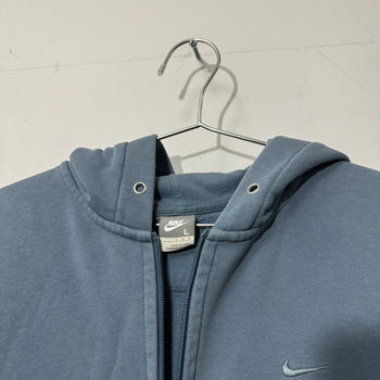 2000S NIKE BLUE TONAL MINI SWOOSH ZIP UP HOODIE