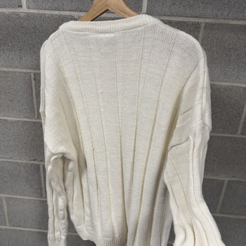 1990s Vertical Striped Knit Raime Cotton Sweater