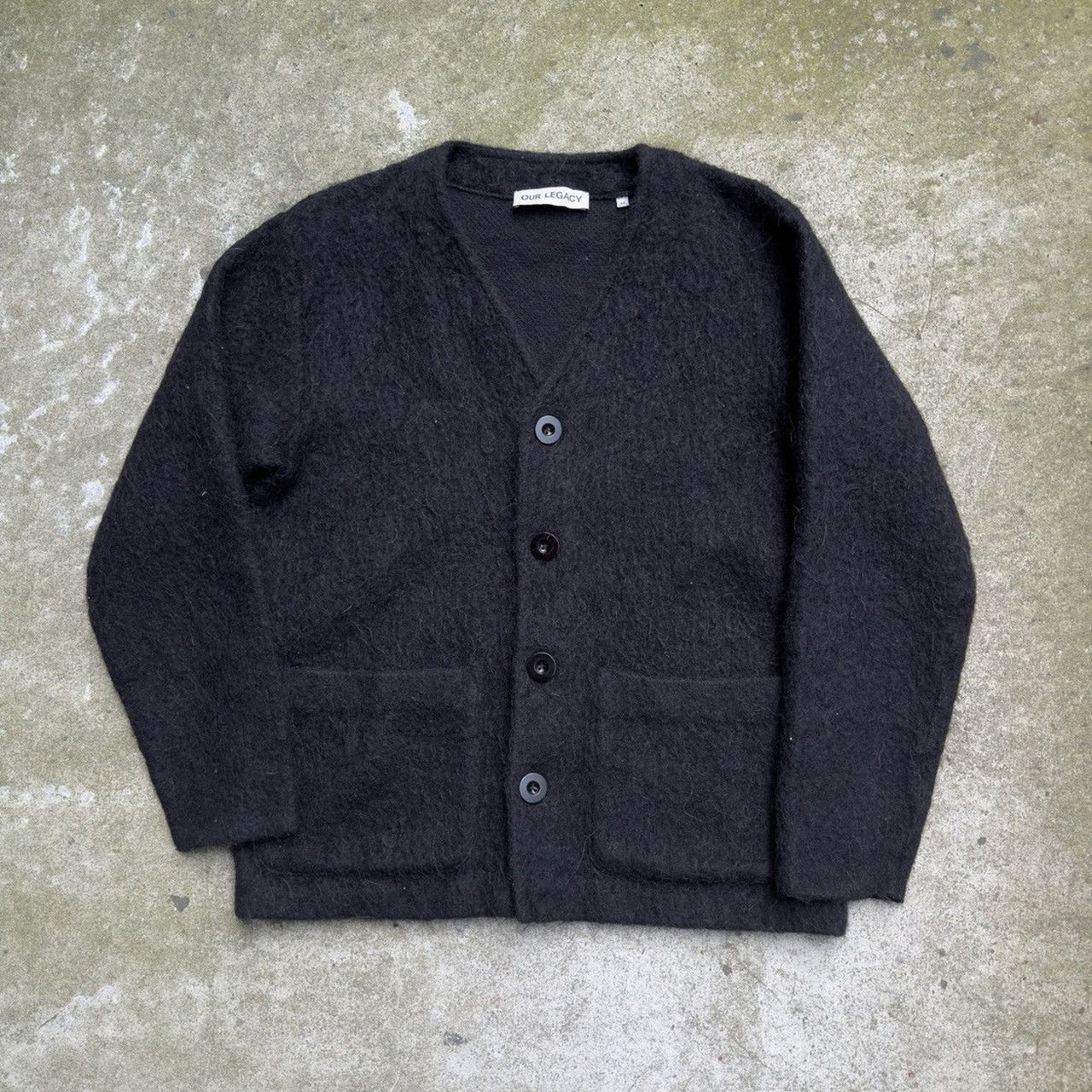 OUR LEGACY BLACK MOHAIR CARDIGAN 44