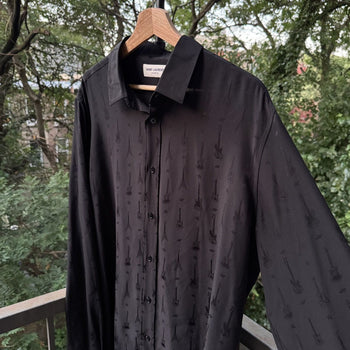 Saint Laurent Paris FW15 Hedi Slimane Silk Guitar Shirt