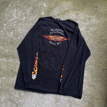 2000S HARLEY DAVIDSON DICE FLAMES LONGSLEEVE TEE