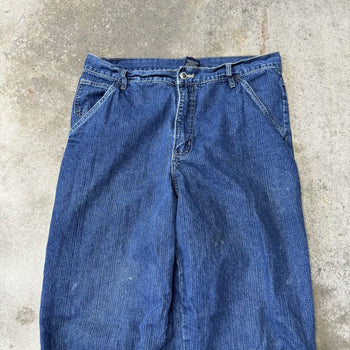 2000s Faded Wide Leg Baggy Pinstripe Jeans