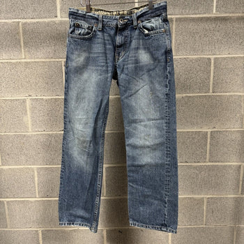 2000s Y2K Baggy Embroidered Faded Jeans