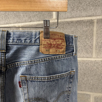 2000s Levi's 501 Thrashed Faded Distressed Jeans