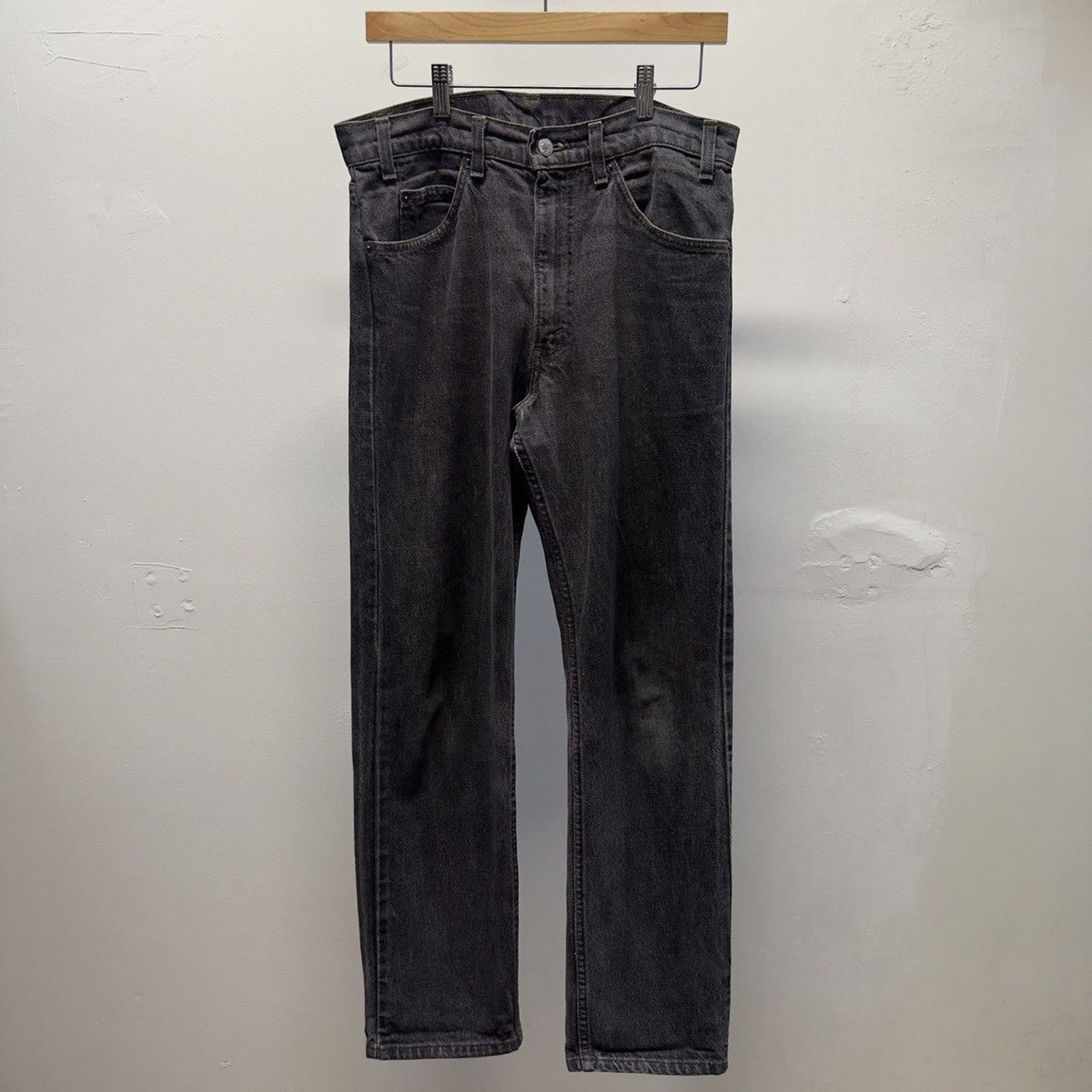 Vintage 1980s Levi’s 505 Made in USA Faded Black Yarn Dyed Jeans