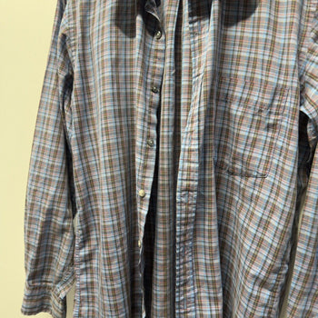 Vintage 1990s Yves Saint Laurent Plaid Shirt Faded Distressed