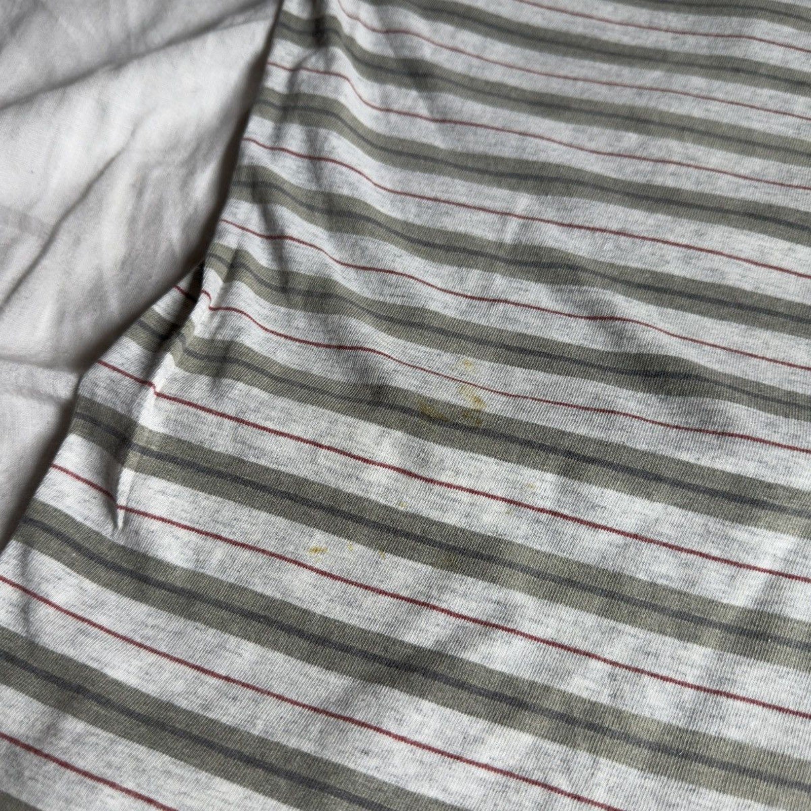 Vintage 1990s Striped Green Faded Distressed Tee