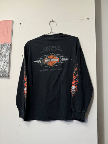 2000s HARLEY DAVIDSON SKULL FLAME LONGSLEEVE TEE